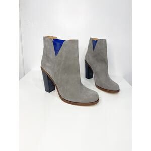 MM6 Maison Margiela Gray Suede Ankle Boots Booties Heels 10